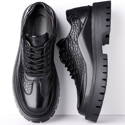 Vento Croc-Embossed Leather Derbies