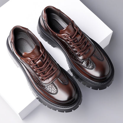 Vento Croc-Embossed Leather Derbies