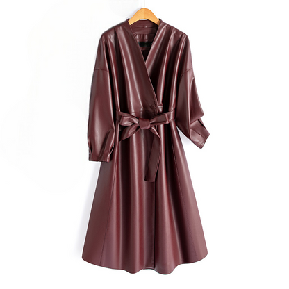 Geneviève Leather Wrap Coat