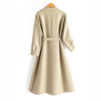 Geneviève Leather Wrap Coat