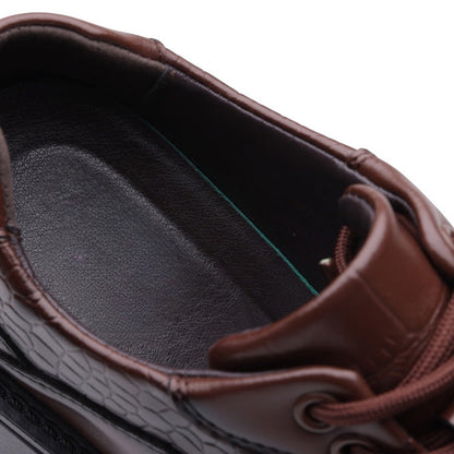 Vento Croc-Embossed Leather Derbies