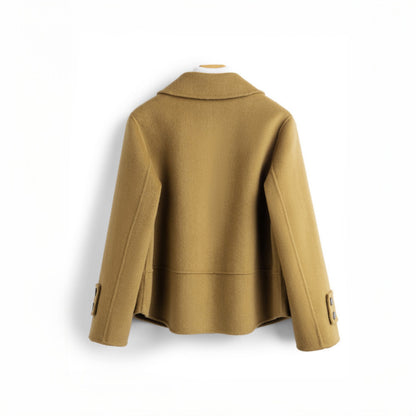 Olive Wool Cropped Coat