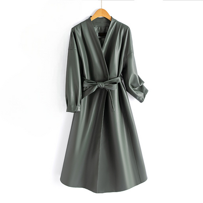 Geneviève Leather Wrap Coat