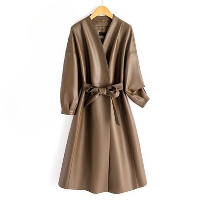 Geneviève Leather Wrap Coat