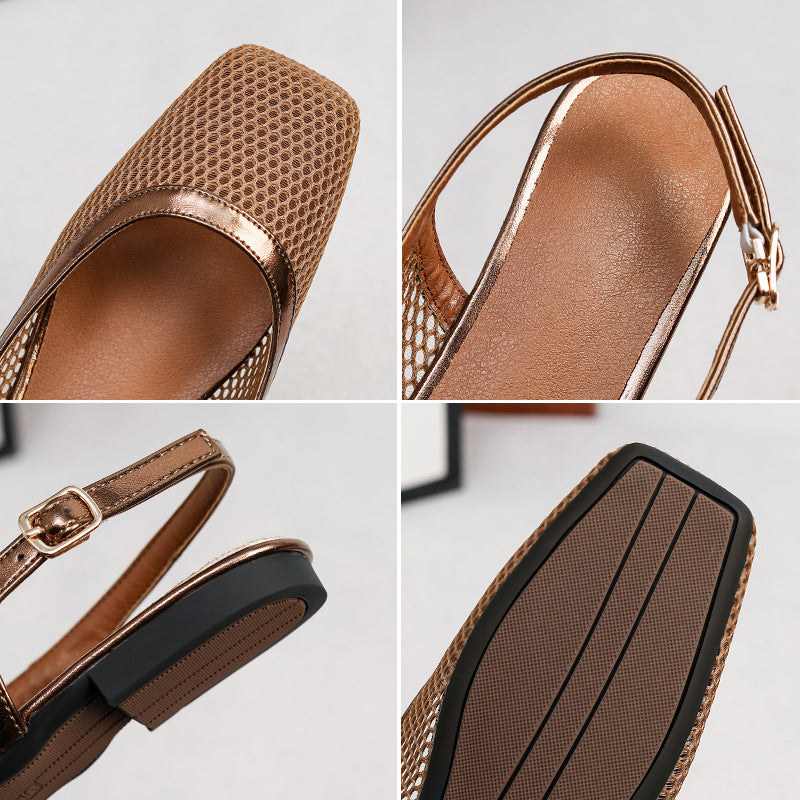 Lucy Mesh Slingback Flat Sandals