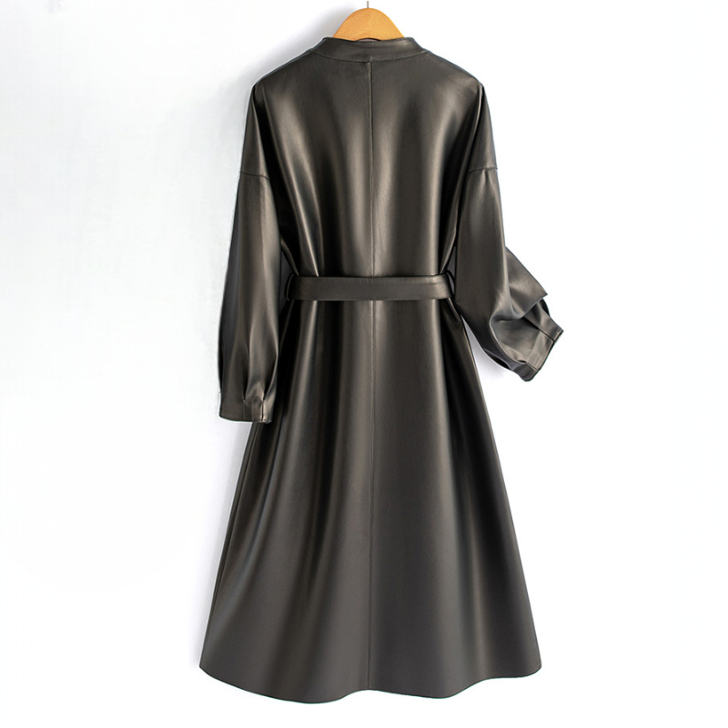Geneviève Leather Wrap Coat