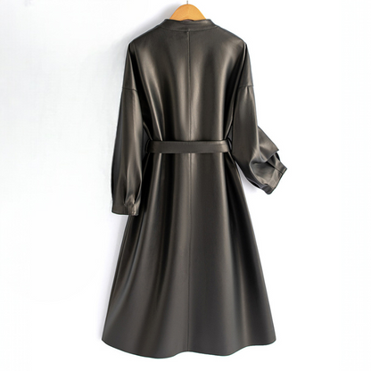 Geneviève Leather Wrap Coat