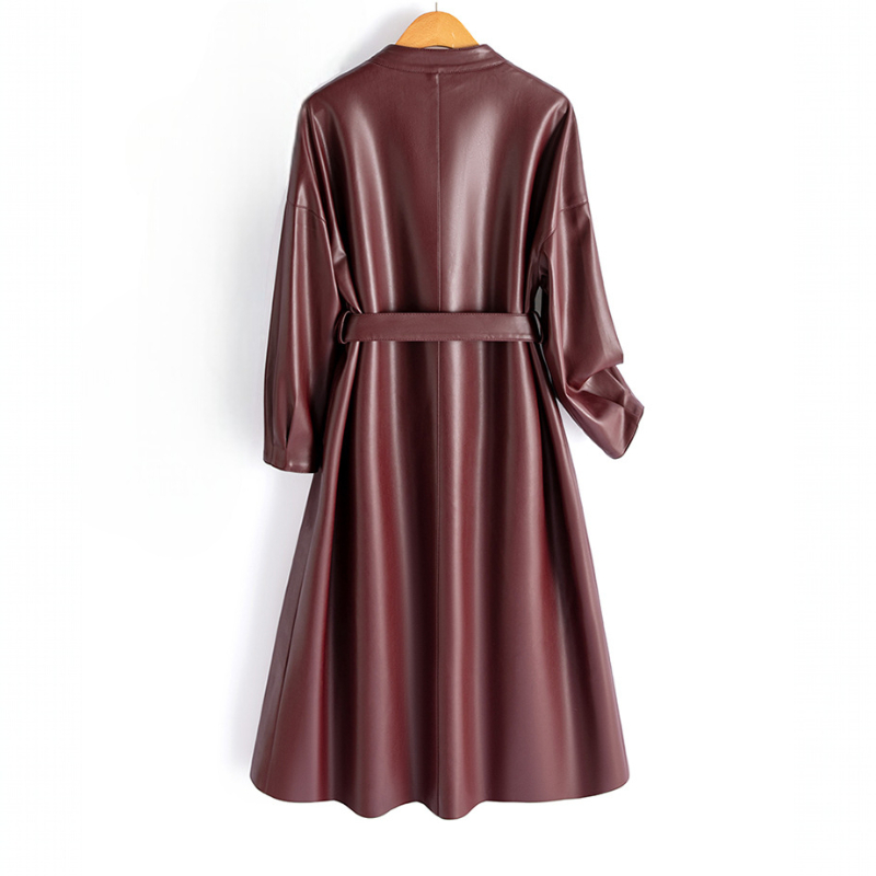 Geneviève Leather Wrap Coat