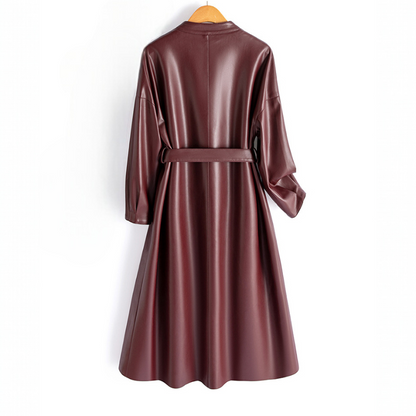 Geneviève Leather Wrap Coat