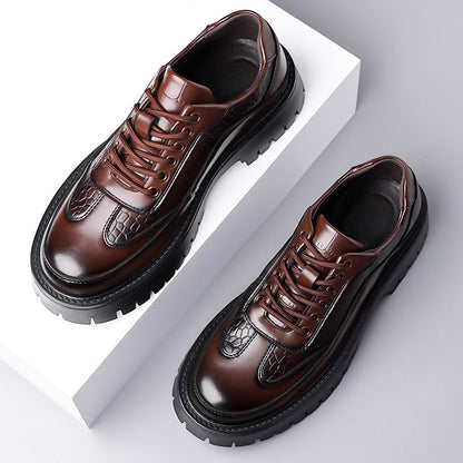 Vento Croc-Embossed Leather Derbies