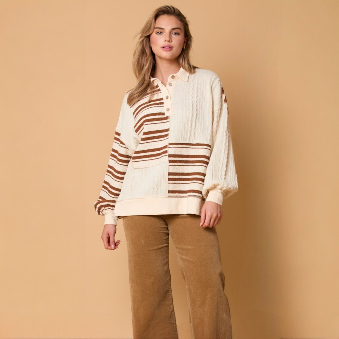 Kara Patchwork Knit Sweater