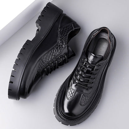 Vento Croc-Embossed Leather Derbies