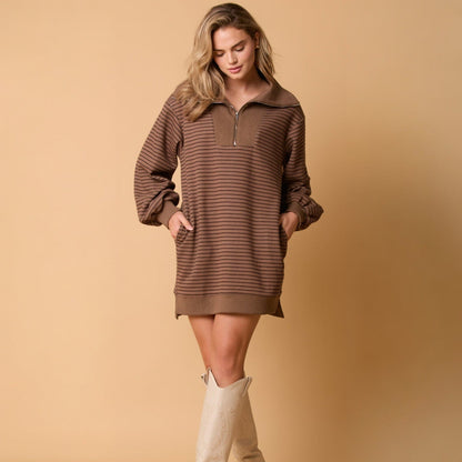 Lana Quarter-Zip Sweater Dress