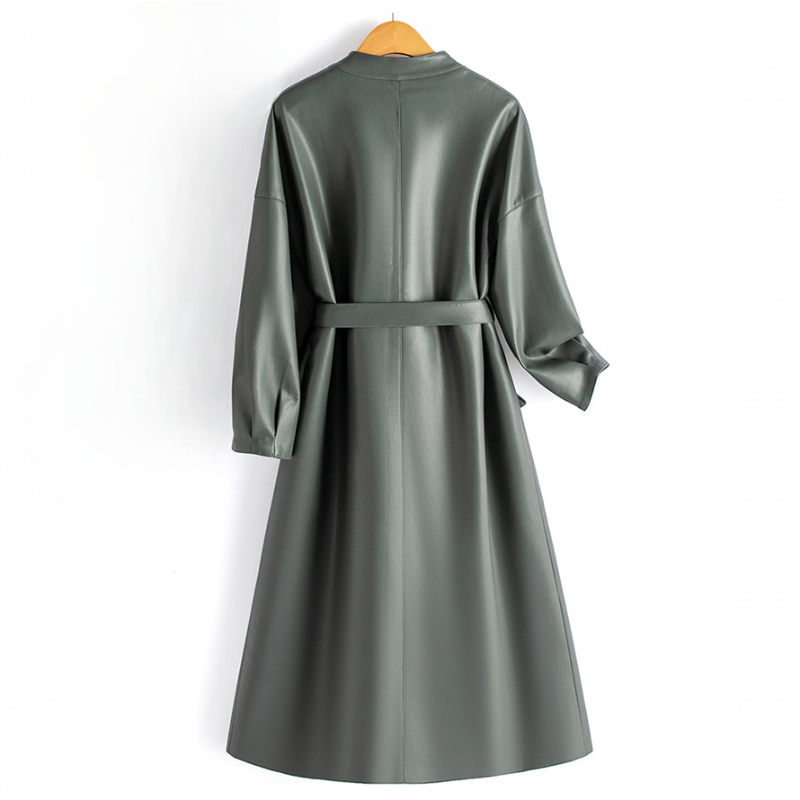 Geneviève Leather Wrap Coat