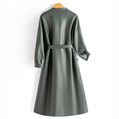 Geneviève Leather Wrap Coat