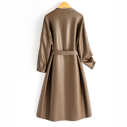 Geneviève Leather Wrap Coat