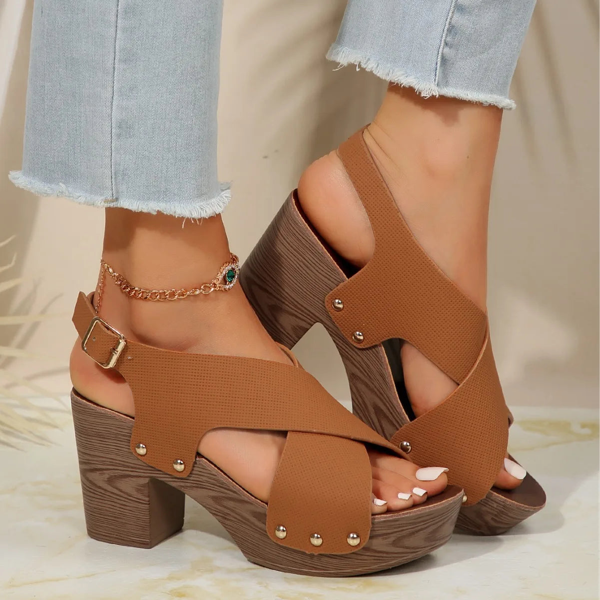 Milena Block Heel Sandal - Jack Hafford