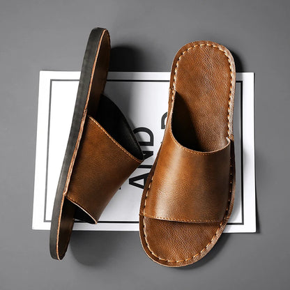 Paros Leather Slide Sandal - Jack Hafford
