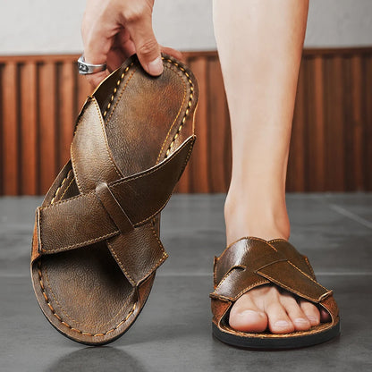 Naxos Leather Slide Sandal - Jack Hafford
