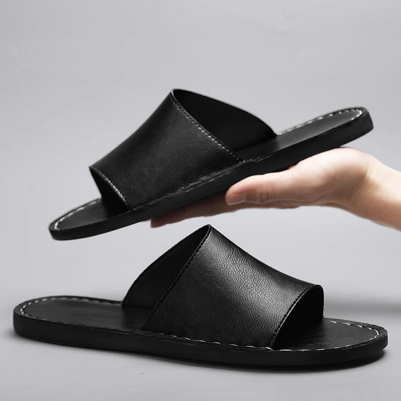 Paros Leather Slide Sandal - Jack Hafford