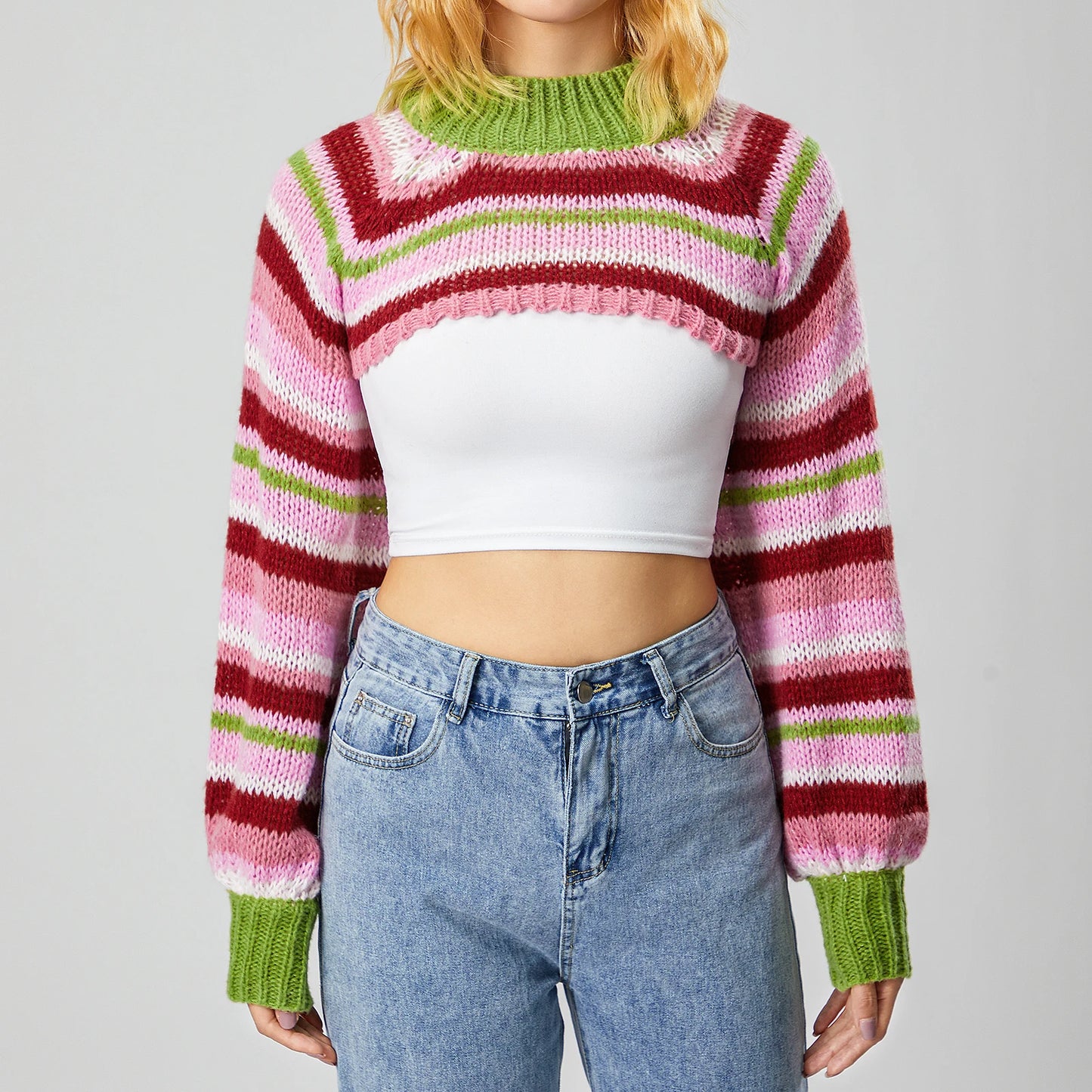 Lilly Striped Cropped Sweater - Jack Hafford