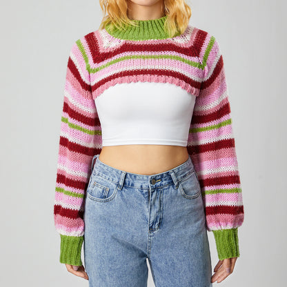 Lilly Striped Cropped Sweater - Jack Hafford