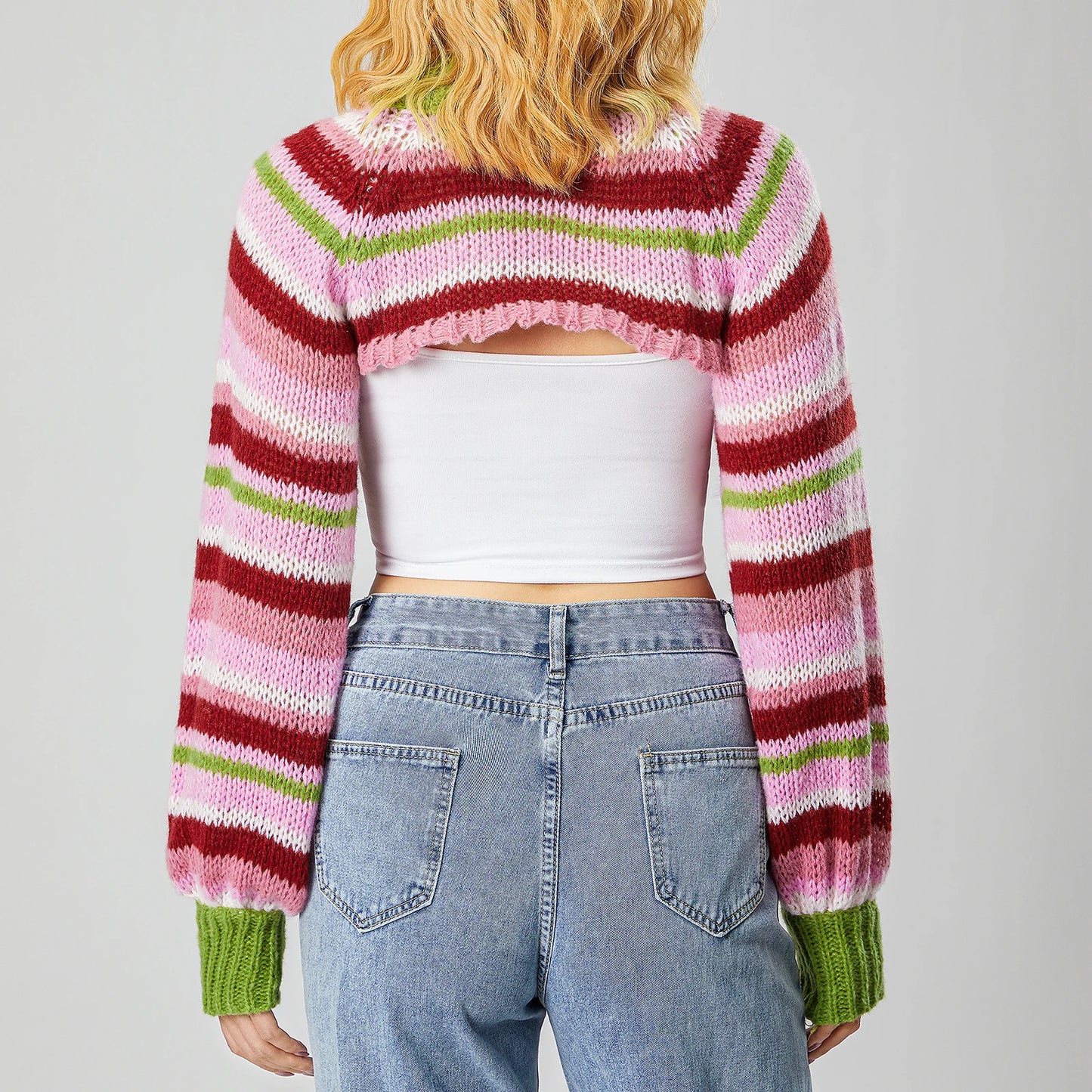 Lilly Striped Cropped Sweater - Jack Hafford
