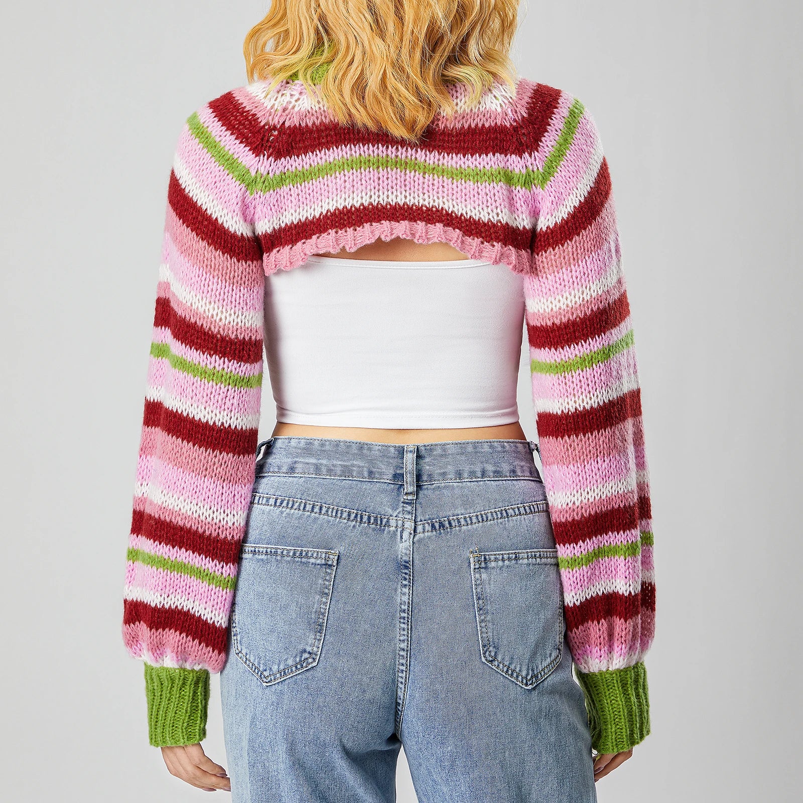 Lilly Striped Cropped Sweater - Jack Hafford