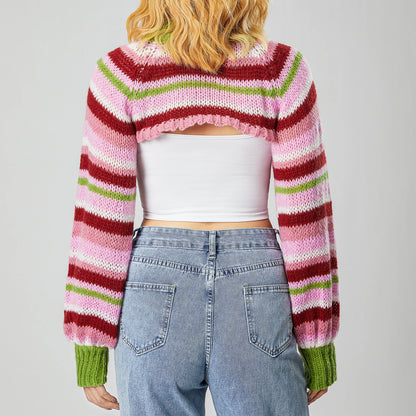 Lilly Striped Cropped Sweater - Jack Hafford
