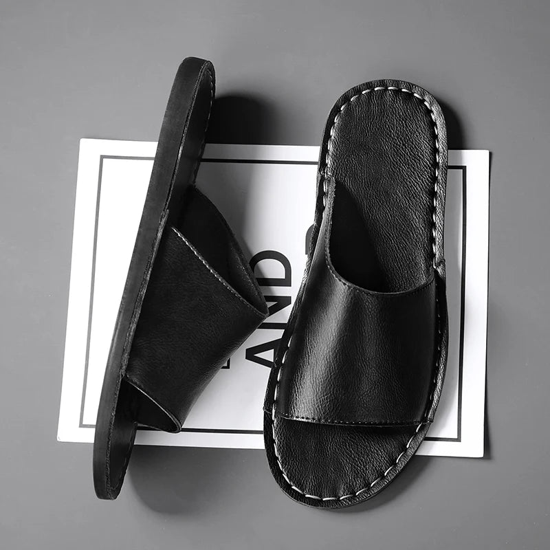 Paros Leather Slide Sandal - Jack Hafford