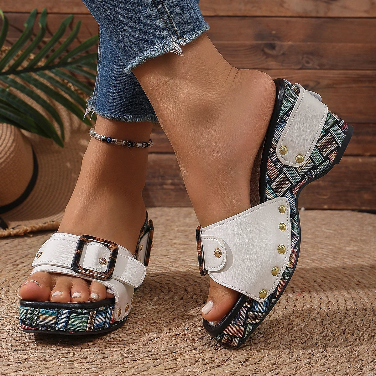 Sintara Wedge Slide Sandals
