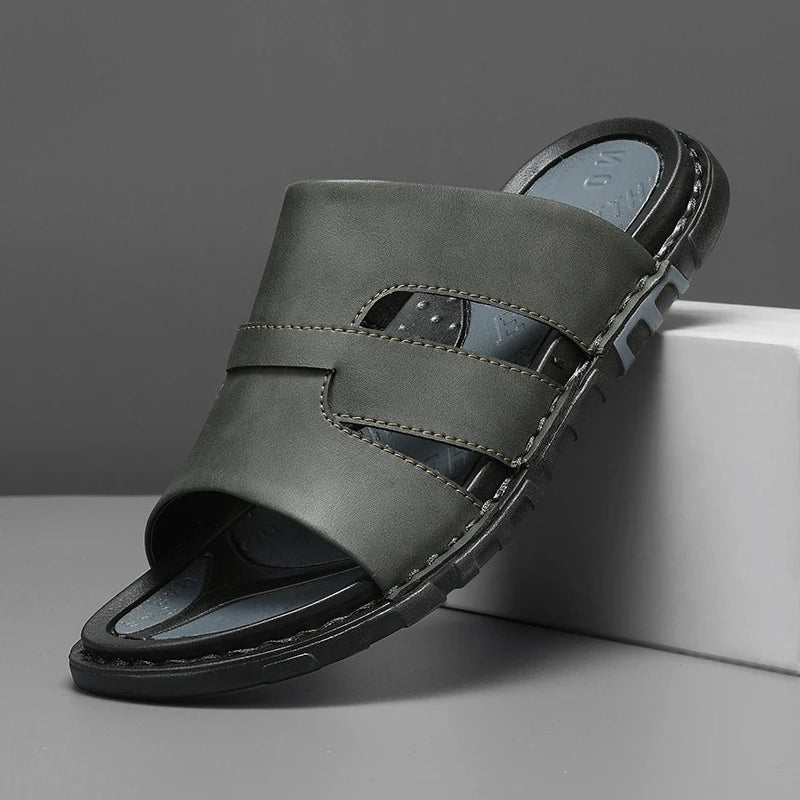 Syros Leather Slide Sandal - Jack Hafford