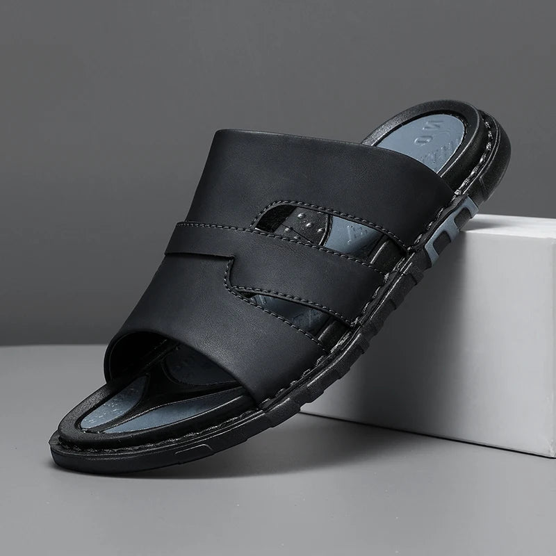 Syros Leather Slide Sandal - Jack Hafford