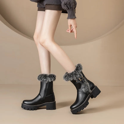 Zora Block-Heel Winter Boot - Jack Hafford