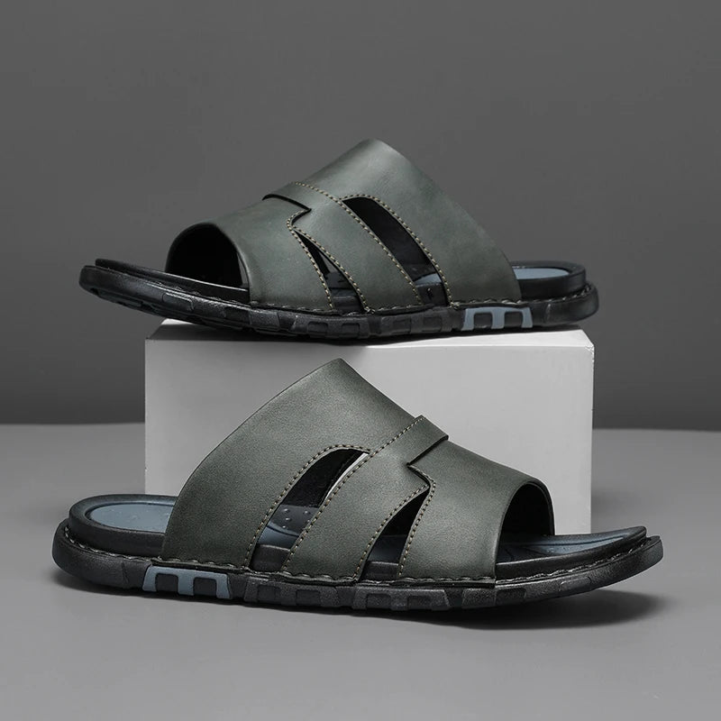 Syros Leather Slide Sandal - Jack Hafford