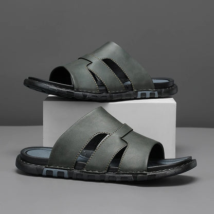 Syros Leather Slide Sandal - Jack Hafford