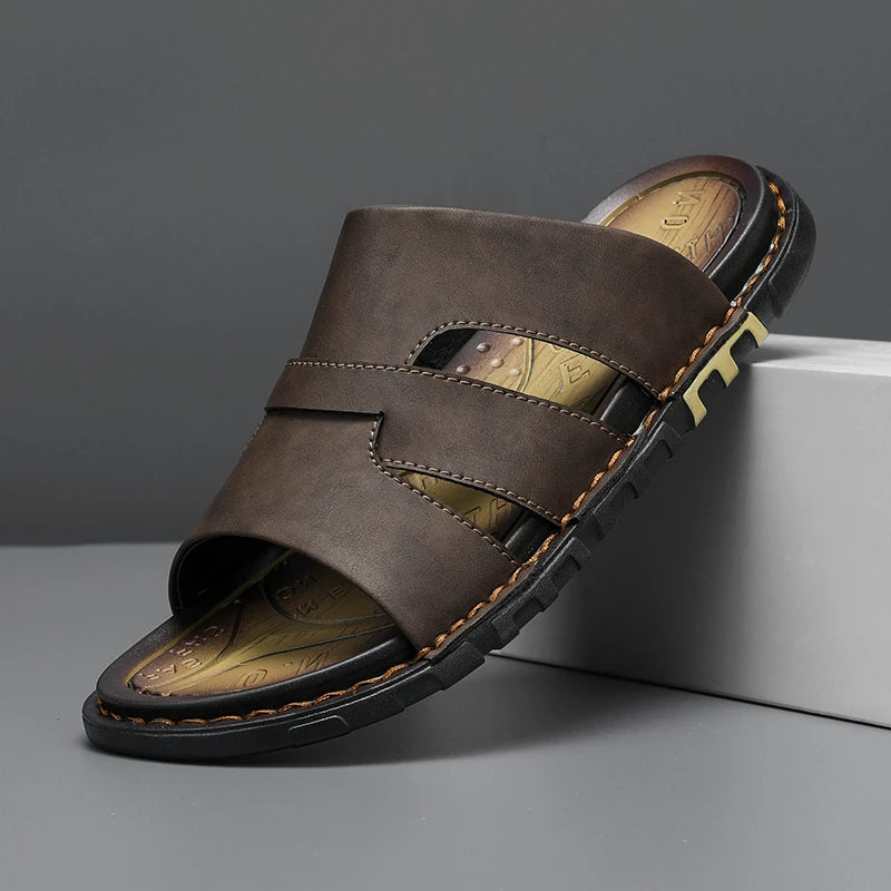 Syros Leather Slide Sandal - Jack Hafford