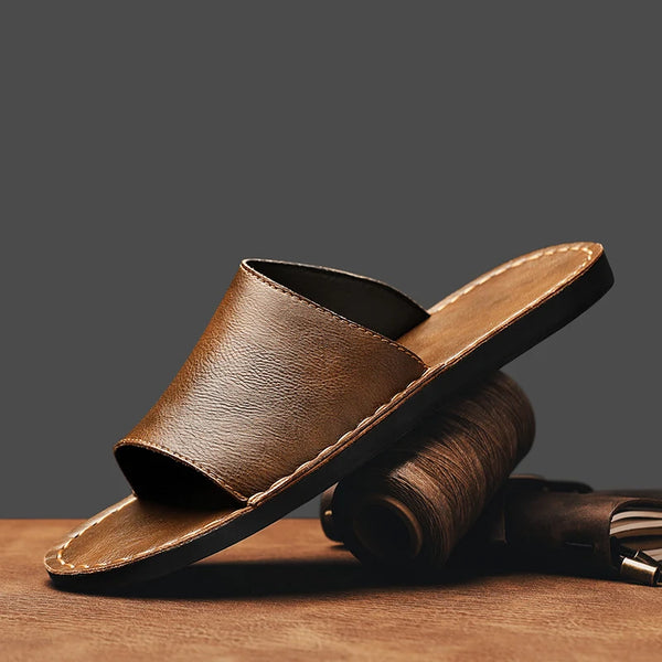 Paros Leather Slide Sandal | Jack Hafford