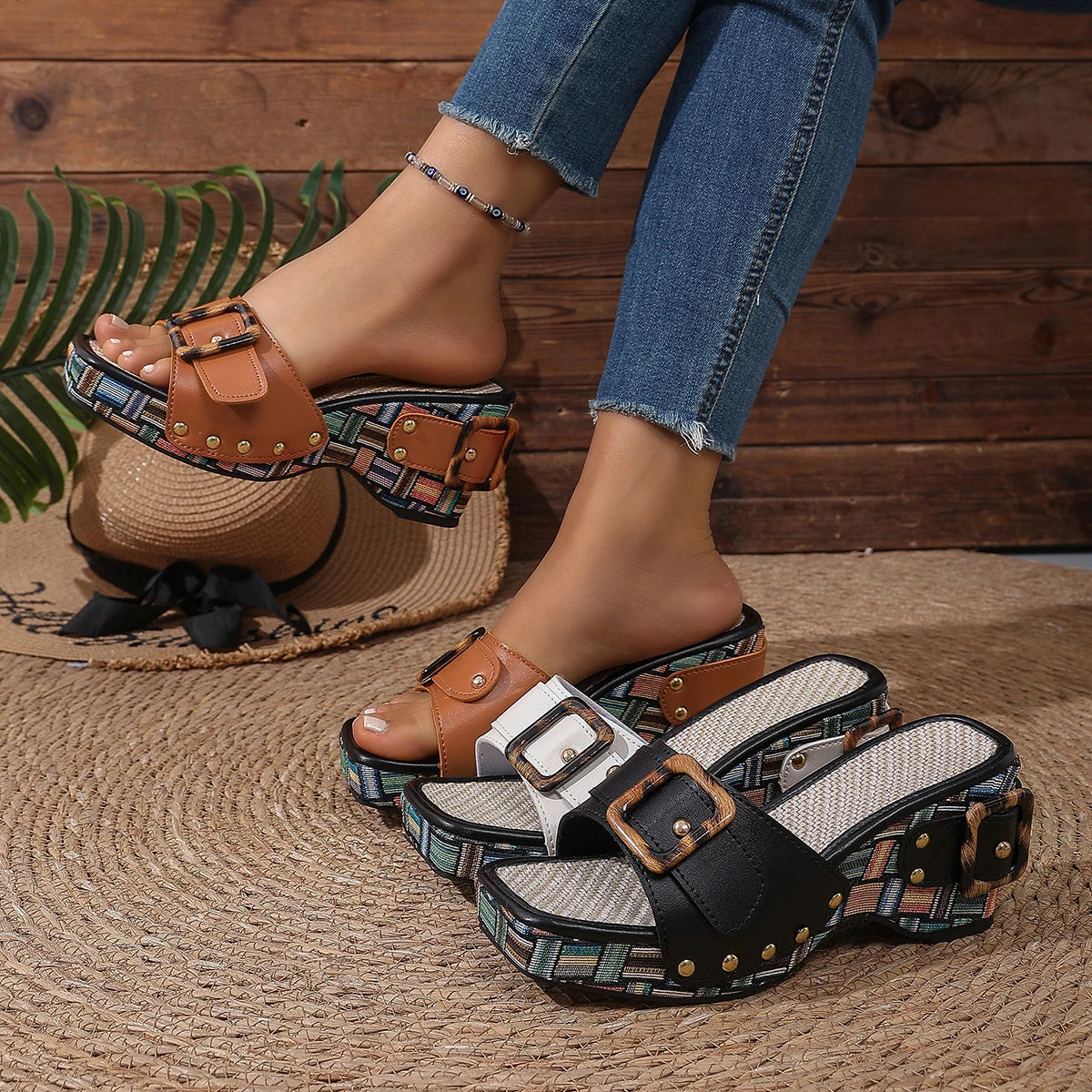 Sintara Wedge Slide Sandals