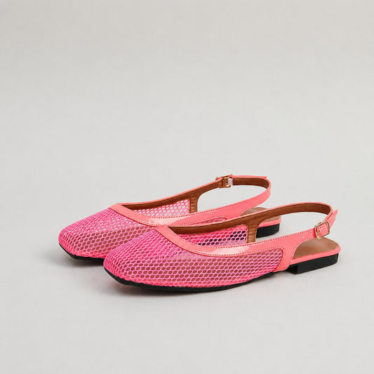 Lucy Mesh Slingback Flat Sandals