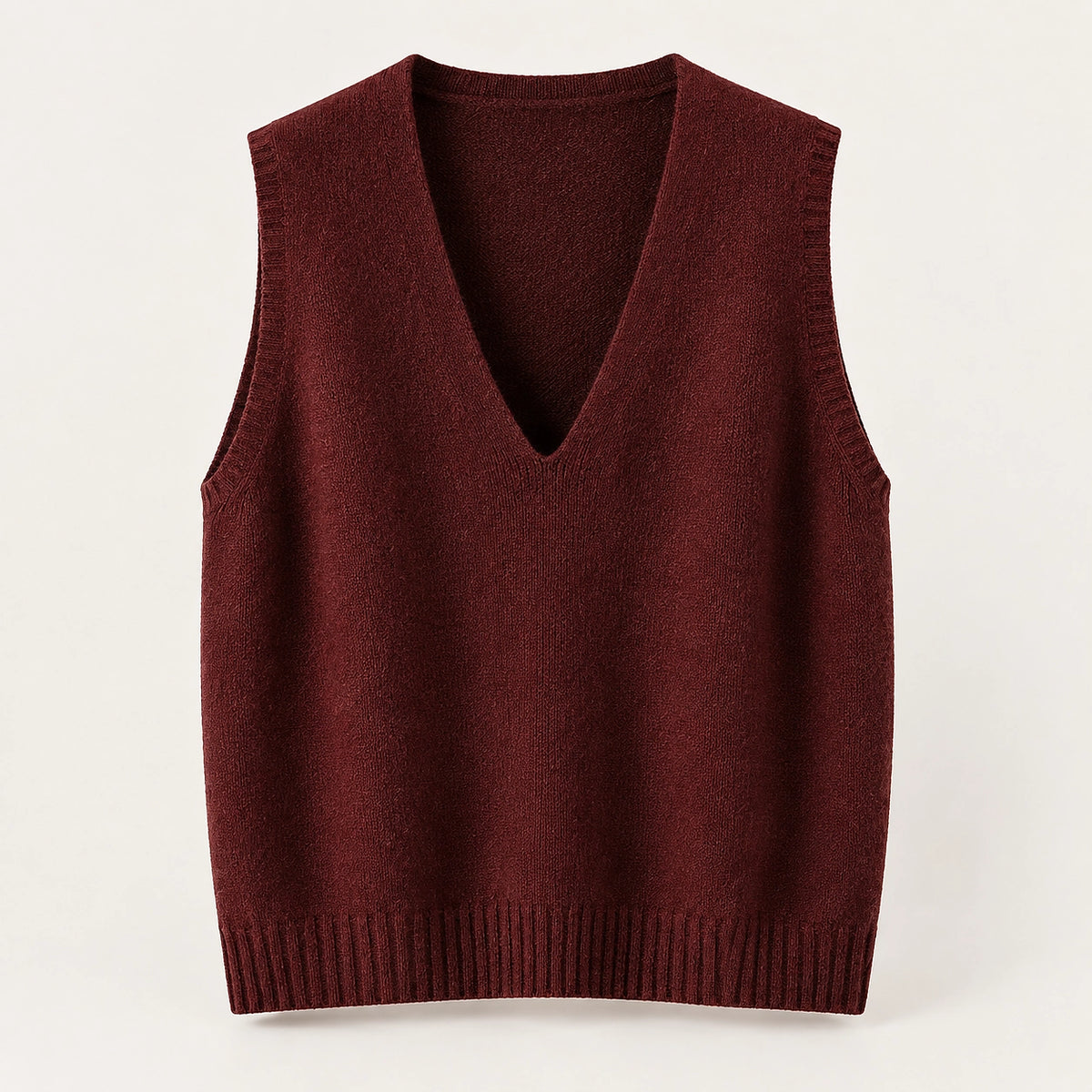 Harlo Wool Sweater Vest — Anchor Red (apparel solo)