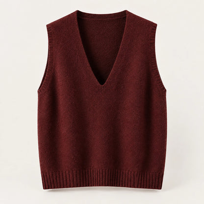 Harlo Wool Sweater Vest — Anchor Red (apparel solo)