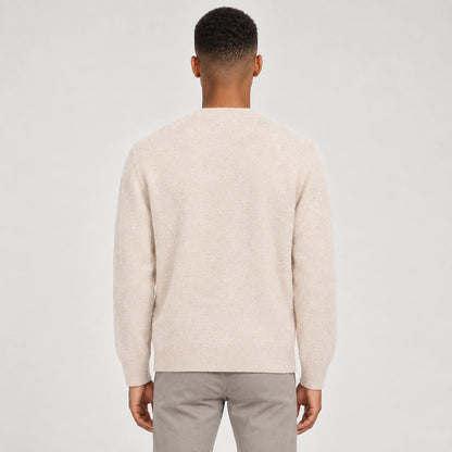 Dalven Wool Blend Cardigan — Beige (apparel back)