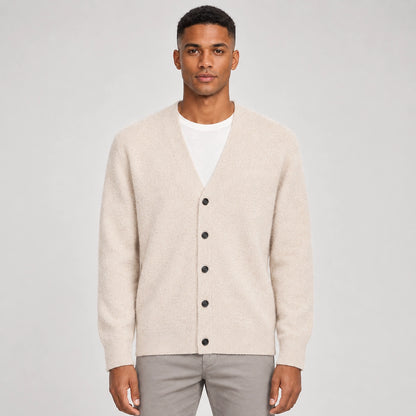 Dalven Wool Blend Cardigan — Beige (apparel detail)