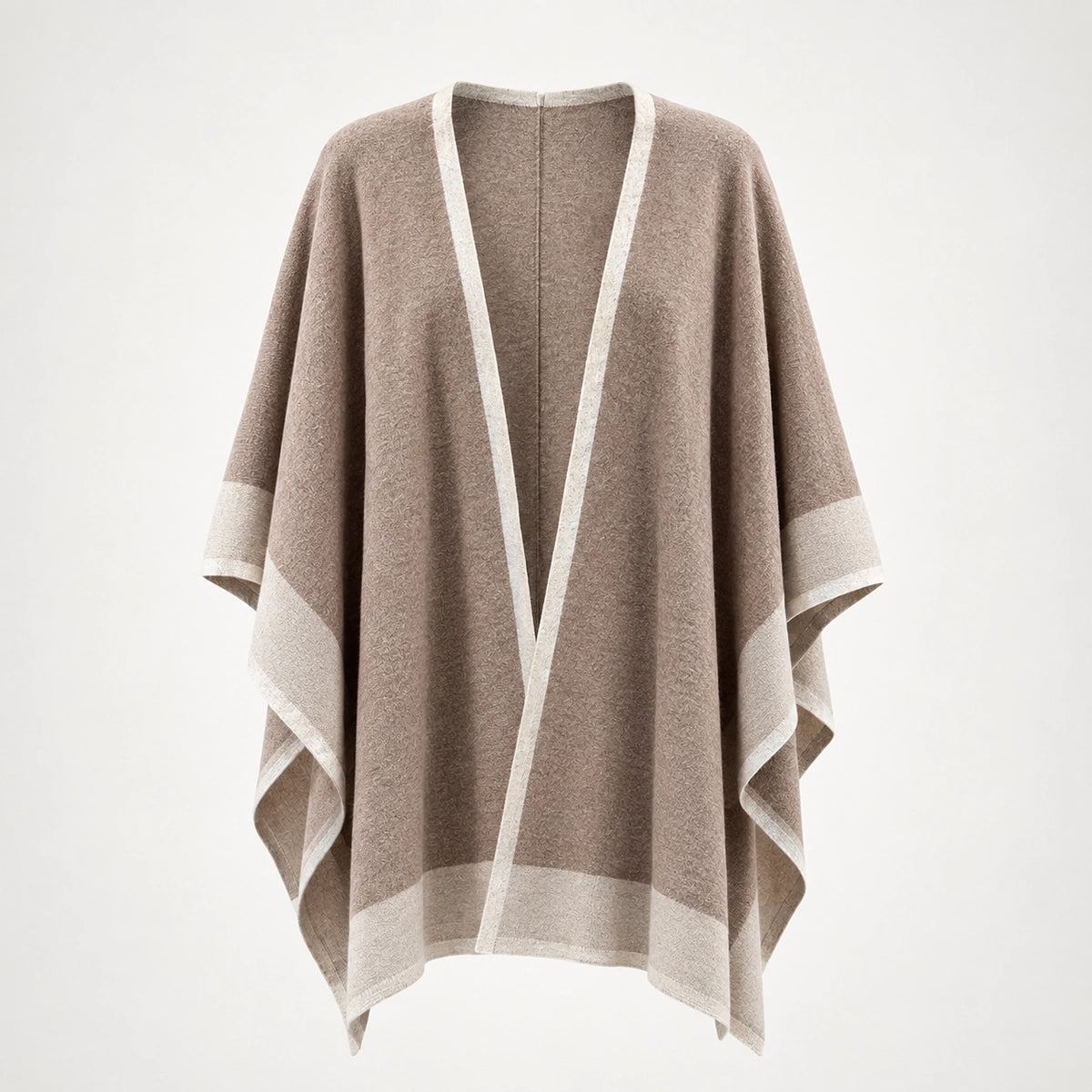 Halvera Merino Wool Poncho — Beige (apparel solo)