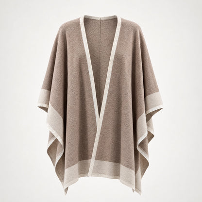 Halvera Merino Wool Poncho — Beige (apparel solo)