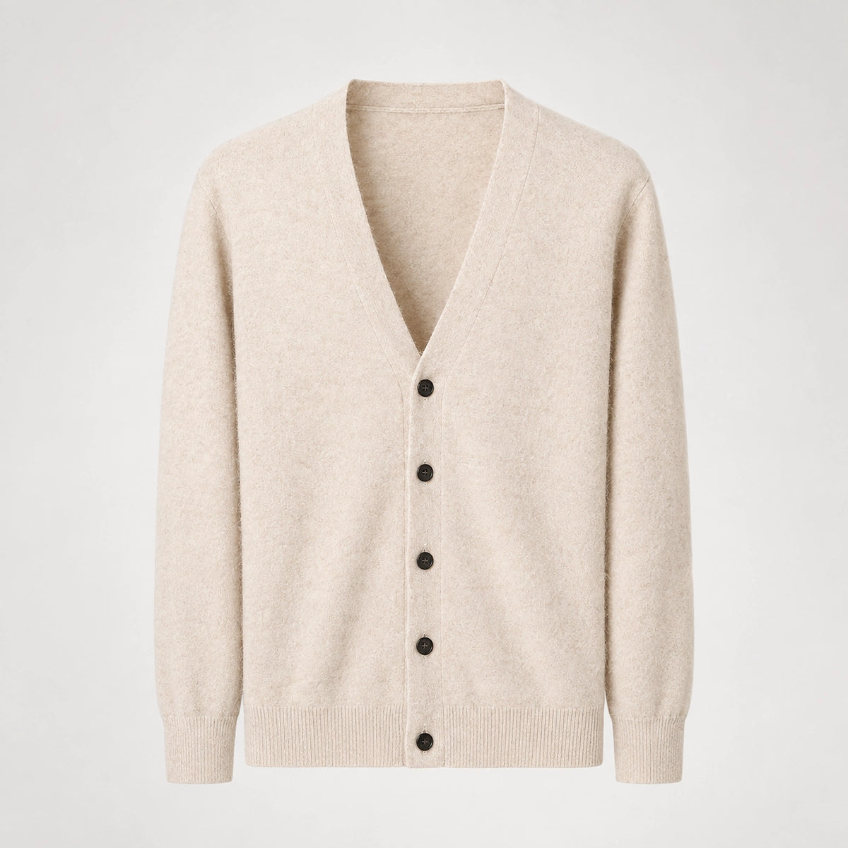 Dalven Wool Blend Cardigan — Beige (apparel solo)