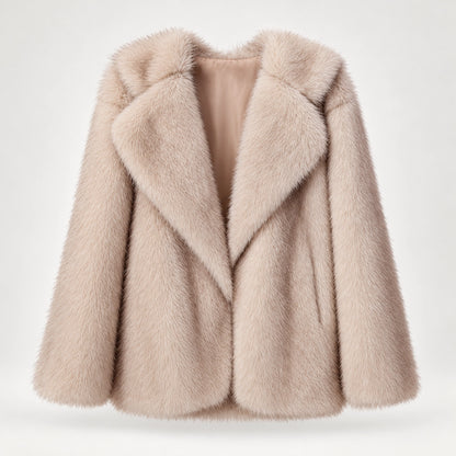 Neravessa Lapel Coat — Beige (apparel solo)