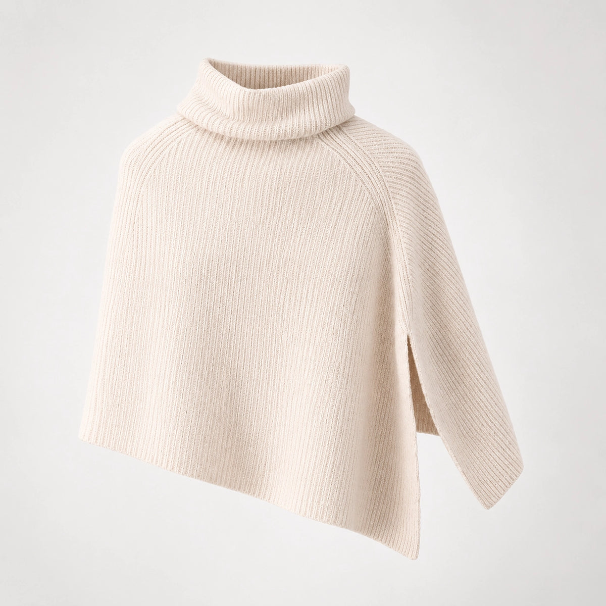 Hobart Wool Poncho — Beige (apparel solo)