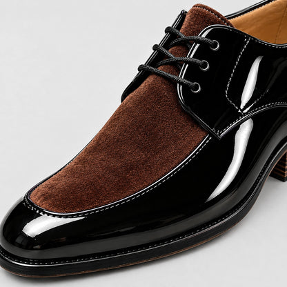 Halvord Leather Derby Oxfords — Black And Brown (mens shoe zoom)